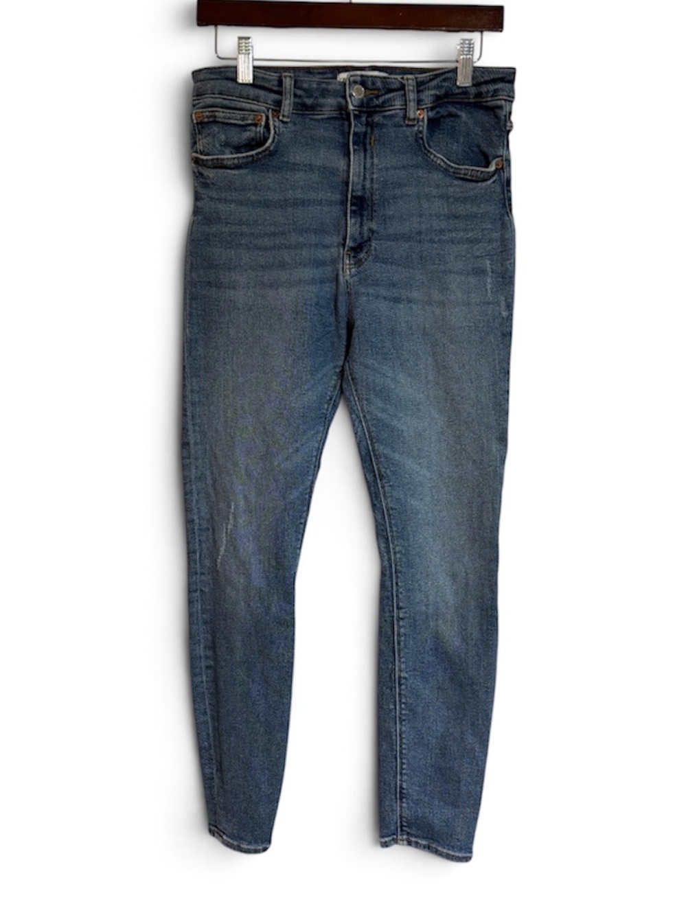 Zara Medium Blue Slim High-Rise Jeans 12